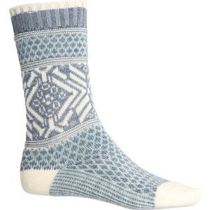 SmartWool Ladies Ivory Blue Everyday Popcorn Snowflake Merino Wool Blend Socks